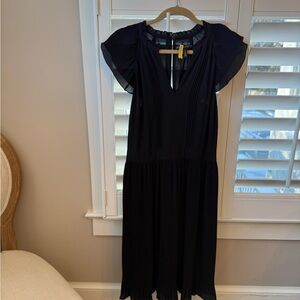 WHBM Elegant Black Pleated Dress